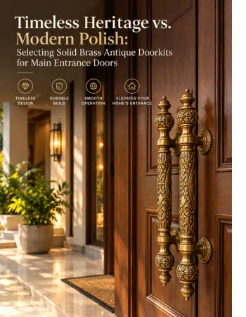 Solid brass door handles